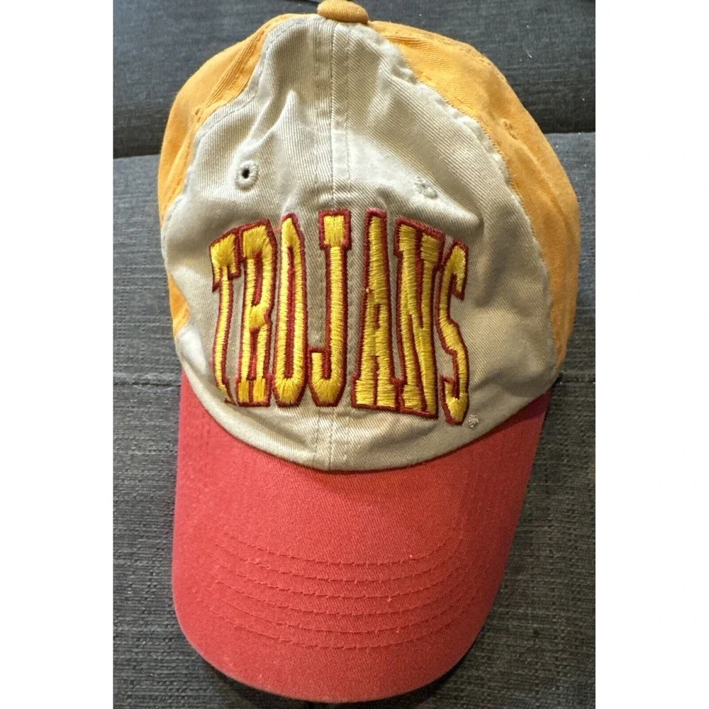 USC Trojans Hat Mens Strapback Yellow Red Beige Captivating Brand Adjustable‎